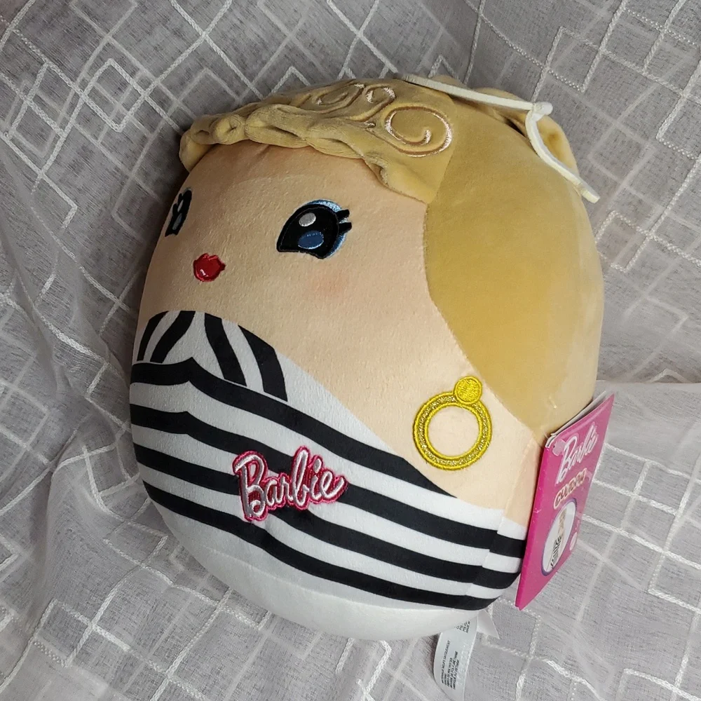 Barbie Plush Pillow with‎ Black and White Stripes